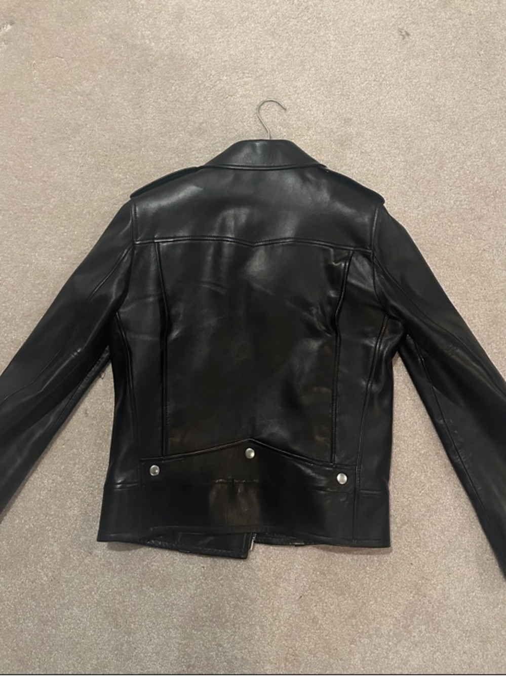 Saint Laurent Black Leather biker Jacket - Picture 5 of 6